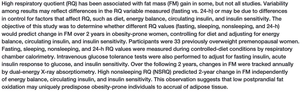BenBikmanPhD's tweet photo. People that predominantly burn glucose as a metabolic fuel are more likely to gain the most fat. Makes sense: if you can't burn fat, you store it. Of course, #insulin controls fat vs. glucose burning. Lower insulin to switch the metabolic engines to fat burning! #LCHF #keto https://t.co/8QzPR54gsH