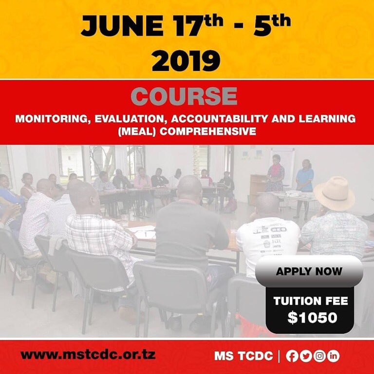 MSTCDC's tweet photo. Time is now!! Don’t let this class pass! We are here to enhance you with the relevant knowledge and skills on Monitoring and Evaluation, you can choose between week 1 to 3 and meet your training needs #LearnAndNetwork with other practitioners from the continent. #Knowledge4Change https://t.co/Y9Yvaz0Srp