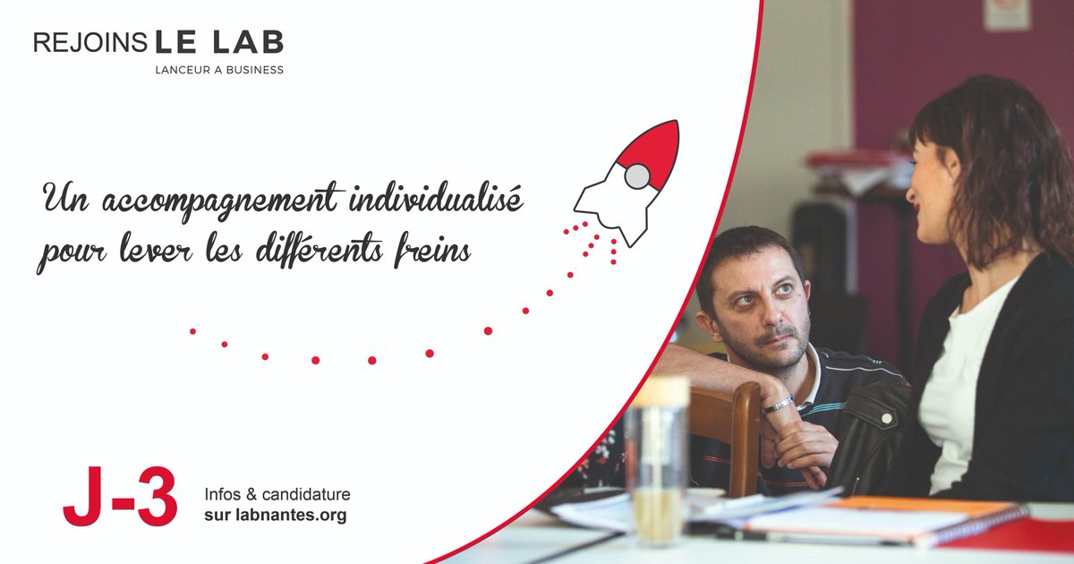 𝐉-𝟯 𝗽𝗼𝘂𝗿 𝗽𝗼𝘀𝘁𝘂𝗹𝗲𝗿 𝗮𝘂 𝗟𝗔𝗕 ! 🚀

➡️ Profite de 24 mois d’accompagnement individualisé pour lever tes différents freins à toutes les étapes de la création de ton activité !

📝 Infos &amp; candidature sur labnantes.org
