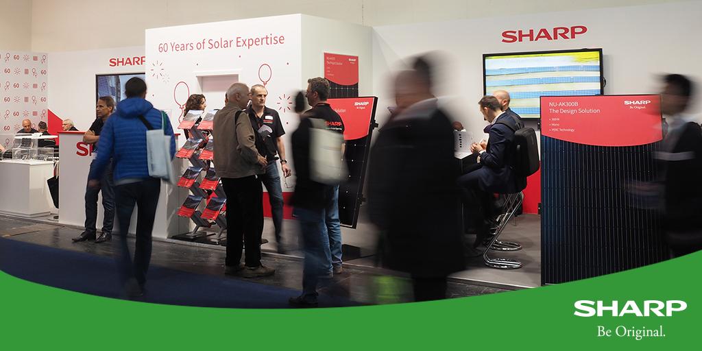 Sharp_Europe's tweet photo. Discover how we celebrated 60 Years of Sharp Energy Solutions Innovation at #Intersolar2019 with a tour of our stand https://t.co/psvW0cI3pf https://t.co/XtWpFiVz0V