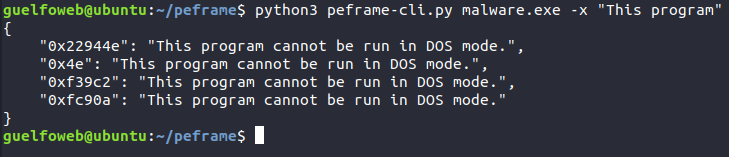 guelfoweb's tweet photo. #PEframe 6.0.1 is out. This version fixes XOR match and adds the -x option to search TEXT or XORed string https://t.co/68XAuU8DX9 https://t.co/xCnQ5cptQP