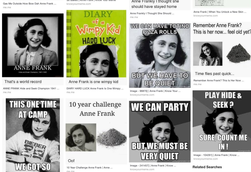 Helen the Zen 🏴󠁧󠁢󠁷󠁬󠁳󠁿 💙 Twitter: "Anne Frank, child murdered by fascists, deserves better than this. https://t.co/dPscpqxpGO" /