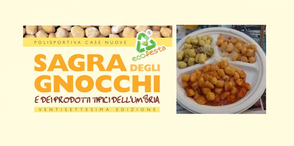 StaseraSagra's tweet image. Prossima sagra in partenza! ✨
La Sagra degli Gnocchi a Casenuove (PG) è un appuntamento imperdibile col gusto declinato in tantissime varianti! 
Menù ed eventi sono già nella nostra app #StaseraSagra.
Scaricala gratis sul tuo cellulare!