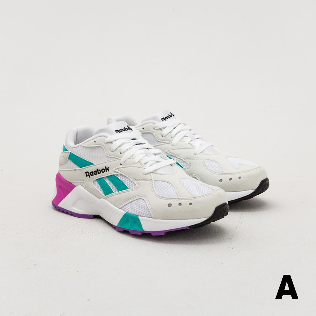 Flashback to the '90s with this Reebok Aztrek retro runner. Features include hexagonal cushioning, synthetic suede and textile upper, and classic low cut design.
Available in-store and online.
See more here: 👉 bit.ly/2Ic8UI9
#Reebok #aztrek #astoreisgood