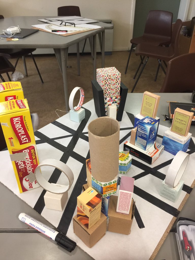 IICSCityBuilder's tweet photo. IICS City Builders use recycled trash to build their new city. Let the rebuilding begin. #IICSLearning #CITS @clinty @IICS1911 https://t.co/hGlGFYAwZ3