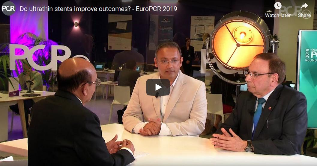 PCRonline's tweet photo. Do newer generation DES with ultrathin struts improve  clinical outcomes for patients undergoing PCI? Join Ashwin Mehta, Upendra Kaul &amp; Anirban Choudhary in a discussion about the TALENT non-inferiority trial https://t.co/xJgZPO1PfM. Supported by @SMTStents https://t.co/o1hwG7fDIz