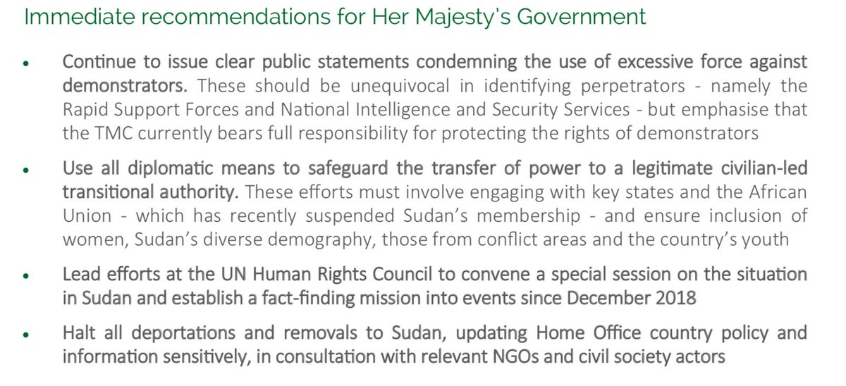 WagingPeaceUK's tweet photo. What do we want the UK government to *do* in response to the #SudanMassacre &amp; #SudanUprising? The below 4 steps would be a good start. Our full briefing at https://t.co/pL48lW6NHT 

#IAmTheSudanRevolution #SudanCivilDisobediance #PrayforSudan https://t.co/jj1knv3HMH