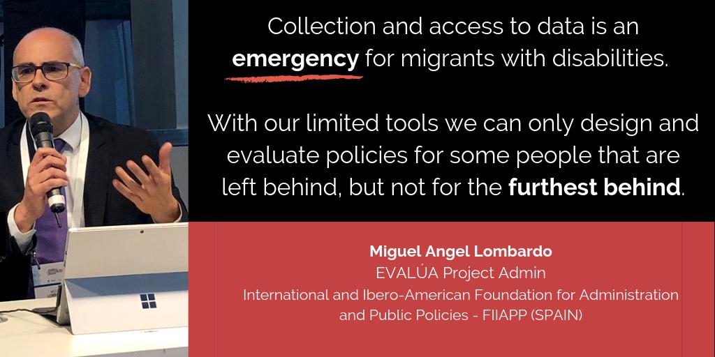 📰<a href="/MiguelALombardo/">Miguel A. Lombardo</a> from <a href="/EvaluaALC/">EVALÚA 🇪🇺</a> contributed to our debate on #migration and #disability during the #DisabilitySummit from his experience on public policies and evaluation. Check out his post on the importance of #data to reach the furthest behind 👉bit.ly/31mNtvD