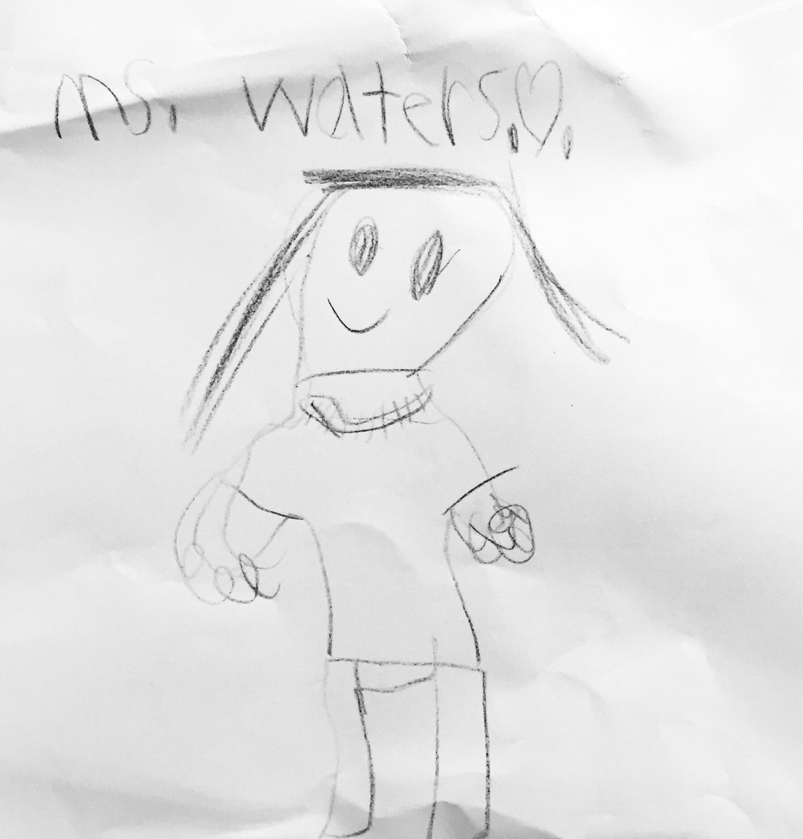 First grade student’s picture of me yesterday. I think that I’m looking younger every year!😍