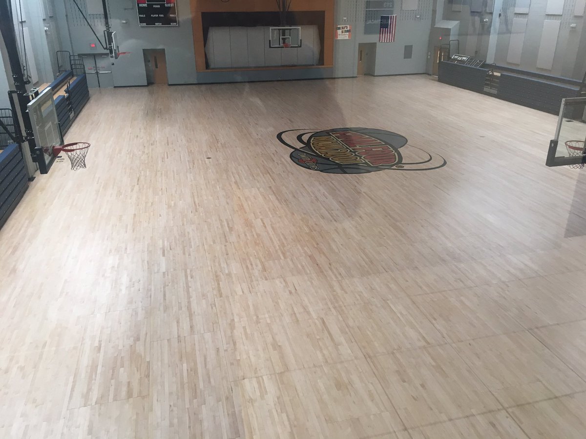 Super weird to see the floor with no lines, but excited that <a href="/EmilyKCenter/">Emily K Center</a> is putting some serious work into the floor this summer to have it in top shape for the upcoming volleyball and basketball seasons.