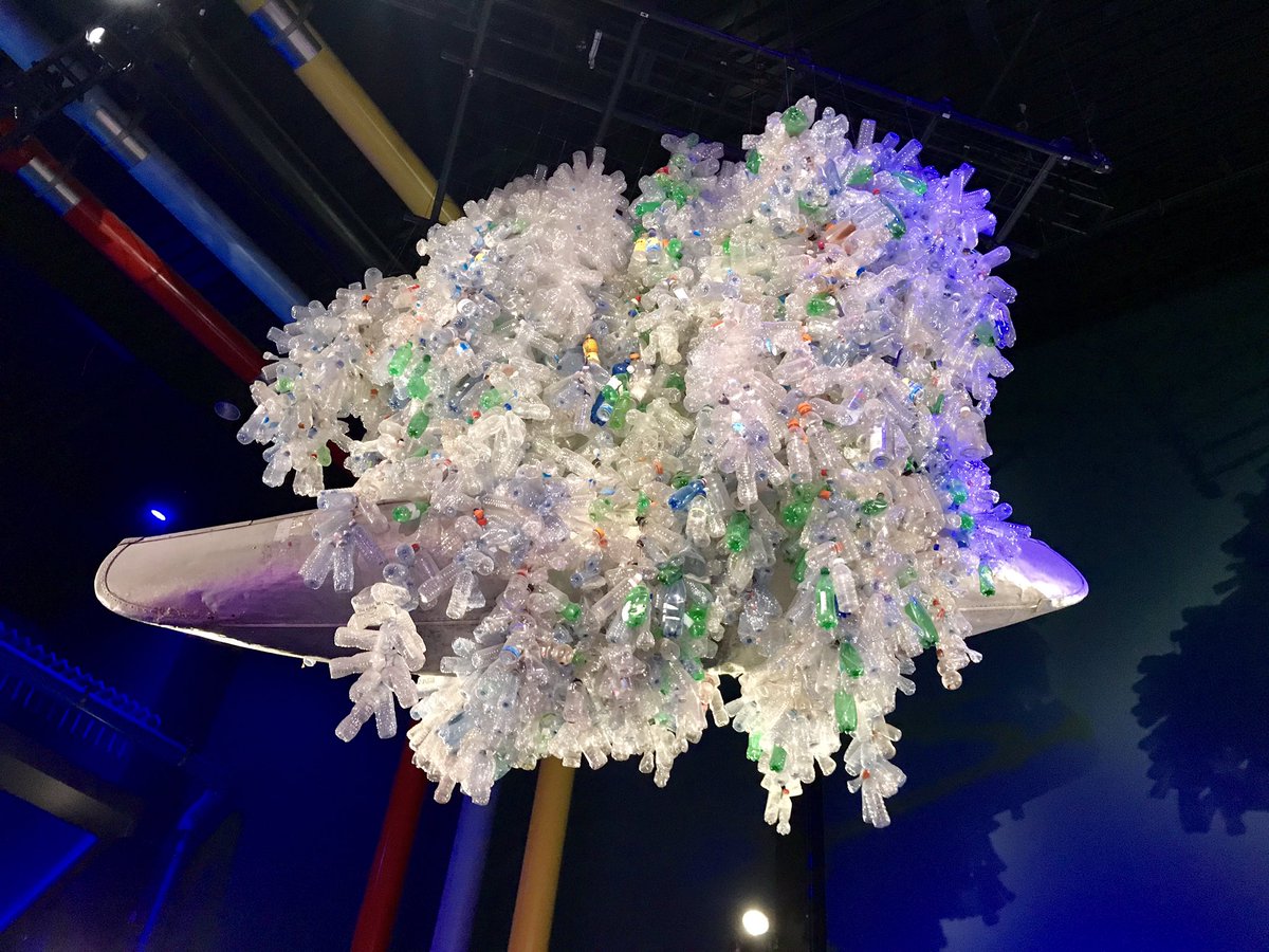 duffclass's tweet photo. An amazing sculpture at @RipleysAquaCA to show our over-use of “one time use” plastic water bottles. #plasticwaste #PlasticBan https://t.co/qXpDpkLd4a