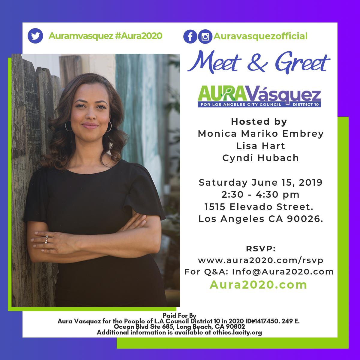 LM_Hart's tweet image. Come Saturday afternoon to enjoy food and drink with fellow progressives and to support @Auramvasquez for City Council! #Aura2020 facebook.com/events/3241313…