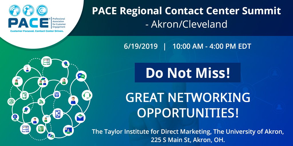 PACEassociation's tweet photo. Network and connect with #ContactCenter industry experts. Become a part of our upcoming #OhioSummit! #Register - https://t.co/UznJnG8tUi
#summit #CX #networking #Compliance #custserv https://t.co/MNozfjmJ7u