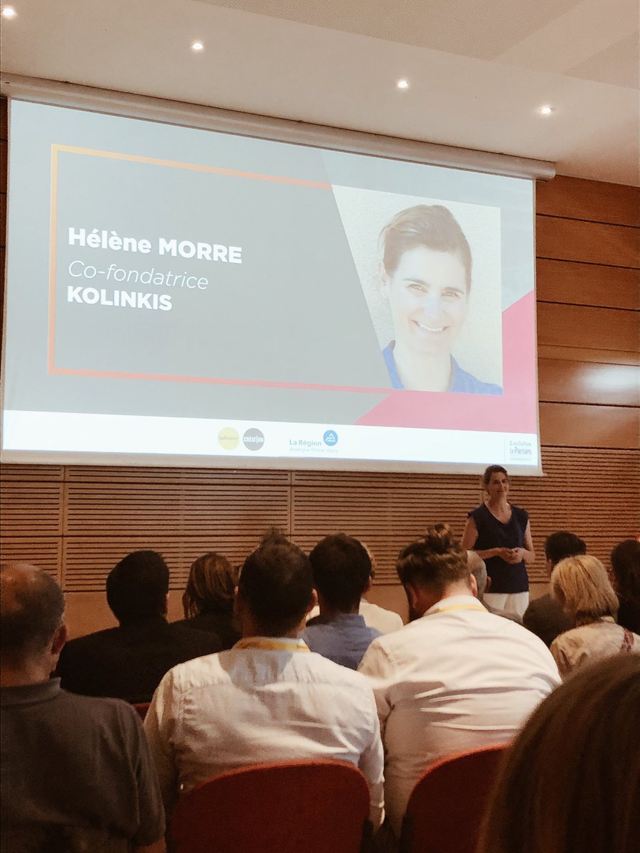 GoEntrepreneurs's tweet photo. Selon @helene_morre, co-fondatrice de @kolinkis, « l’entrepreneuriat, c’est descendre une table et deux chaises dans la rue comme quand on était enfants et qu’on vendait nos colliers de perles. » #SDE2019 #LesSpeakers #entreprendre #Lyon https://t.co/wcyXtHDoSJ