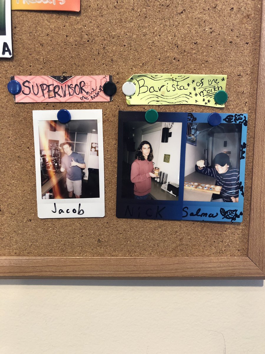 IT IS WITH GREAT FERVOR WE ANNOUNCE THE SUMMER BARISTAS OF THE MONTH! SUPERVISOR JACOB AND BARISTAS NICK AND SALMA!! Come see their skills at the GREEN BEAN!