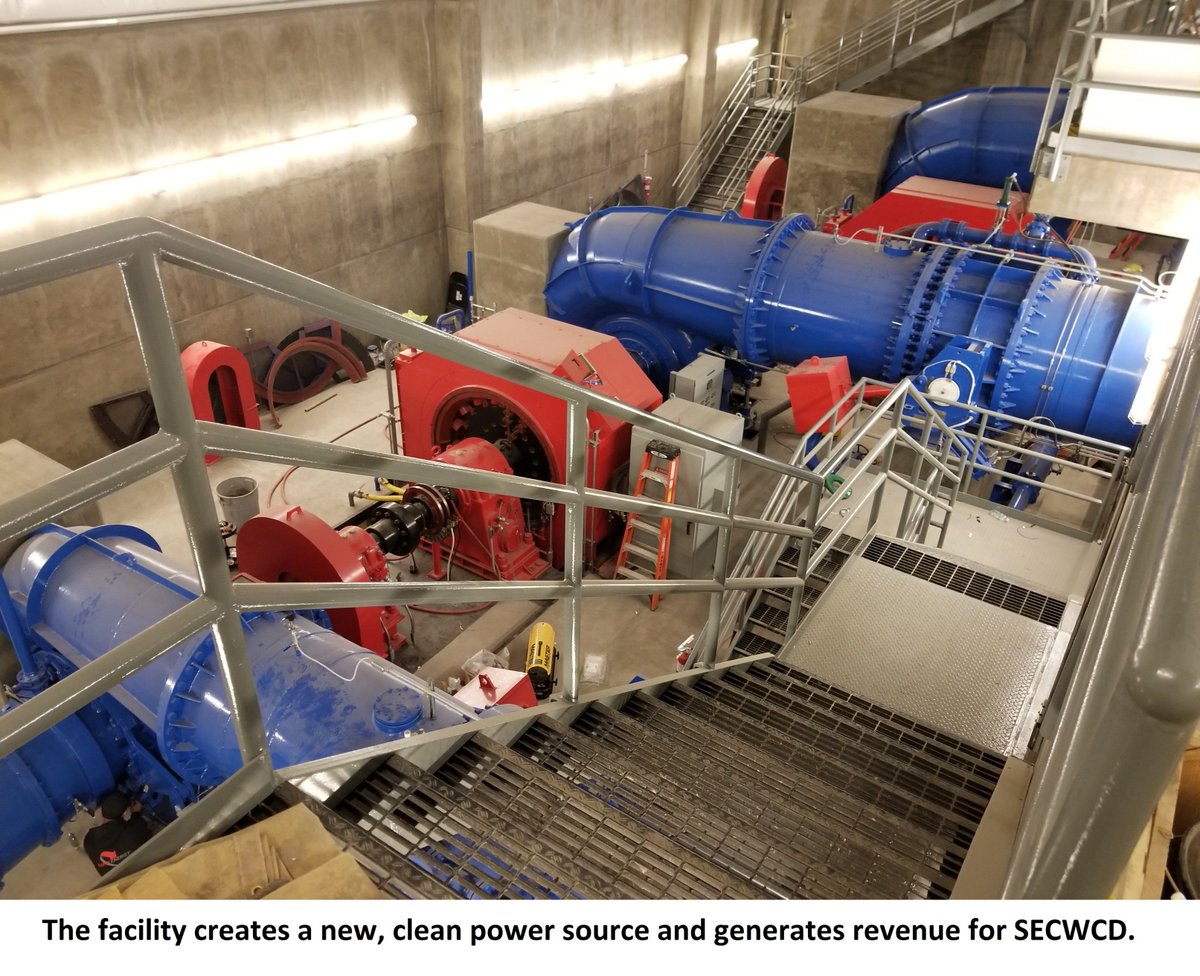 CWCB_DNR's tweet photo. Take a look at the Pueblo Dam Hydroelectric project. Southeastern Colorado Water Conservancy District and the @usbr began operation of the James W. Broderick #Hydroelectric Power Facility. #CWCB provided low-interest loan financing for this $17.2M project. #CWCBLoanProgram https://t.co/2u71pfwMzA
