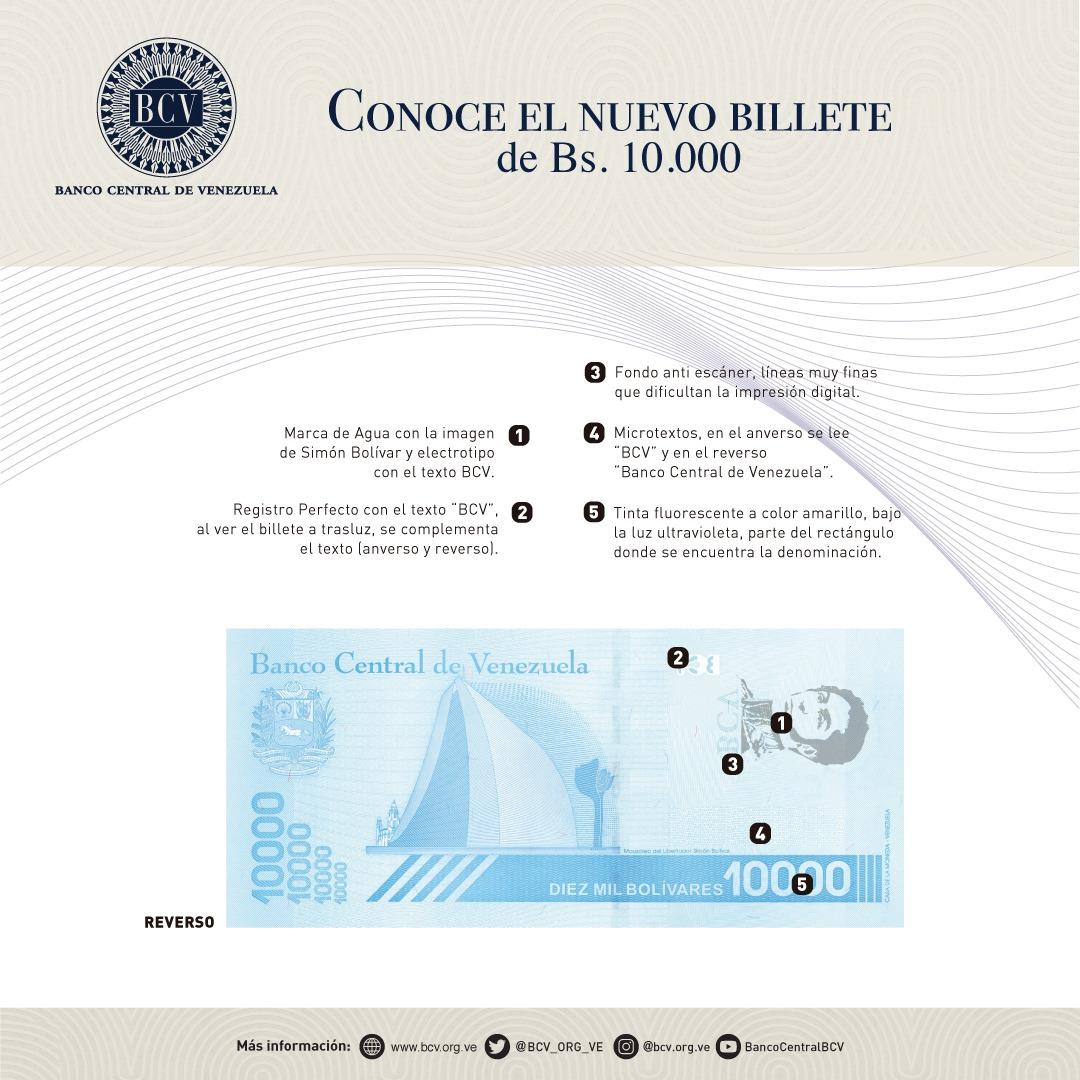BCV_ORG_VE's tweet photo. #Atención ⭕️|| Este es el nuevo billete de Bs. 10.000 que se incorpora a la familia de especies del Cono Monetario vigente.

#12Jun #BCV 🇻🇪 https://t.co/jkN9Lua1zV