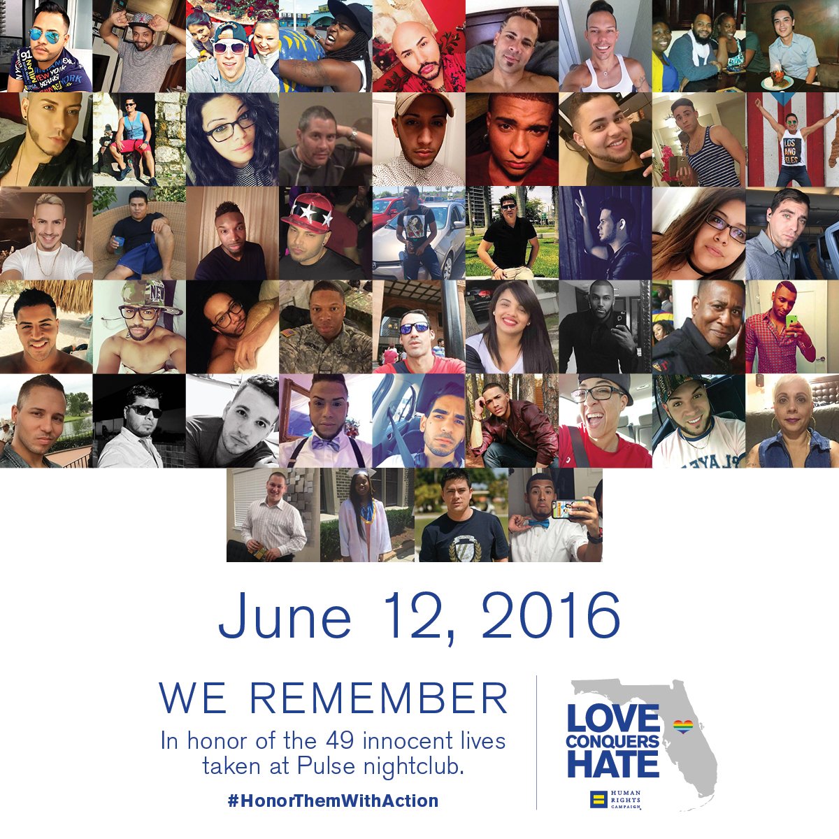 HRC honors the 49 innocent lives taken at Pulse nightclub