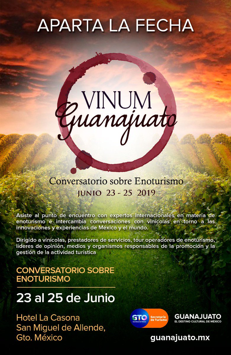 23 al 25 de Junio No te lo puedes perder VINUM Guanajuato ven te esperamos #ViveGuanajuato #VisitaGuanajuato #VinoGuanajuato