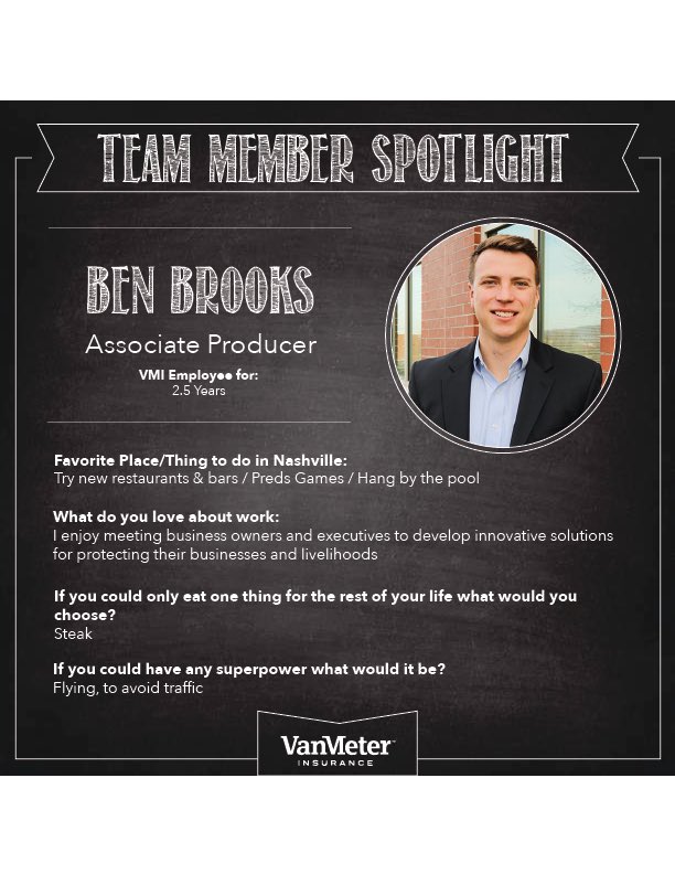 Employee Spotlight for June goes to Ben Brooks !! Congratulations Ben! Your hard work and dedication doesn’t go unnoticed! Keep it up!