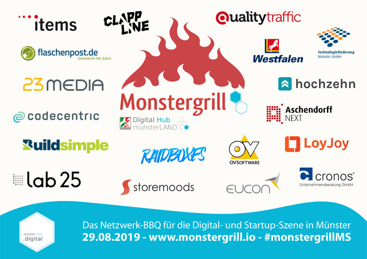 monstergrillMs's tweet photo. Oh ja! Die Tickets zum diesjährigen #HubHunger Monstergrill am 29.08. sind seit gestern verfügbar (solange der Vorrat reicht). DAS Netzwerk-BBQ der Digital- und Gründerszene in #Münster. Vielen Dank an alle Supporter! Alle Infos: https://t.co/WcDsftNuI3 #monstergrillMS https://t.co/5gr4JnjUdF