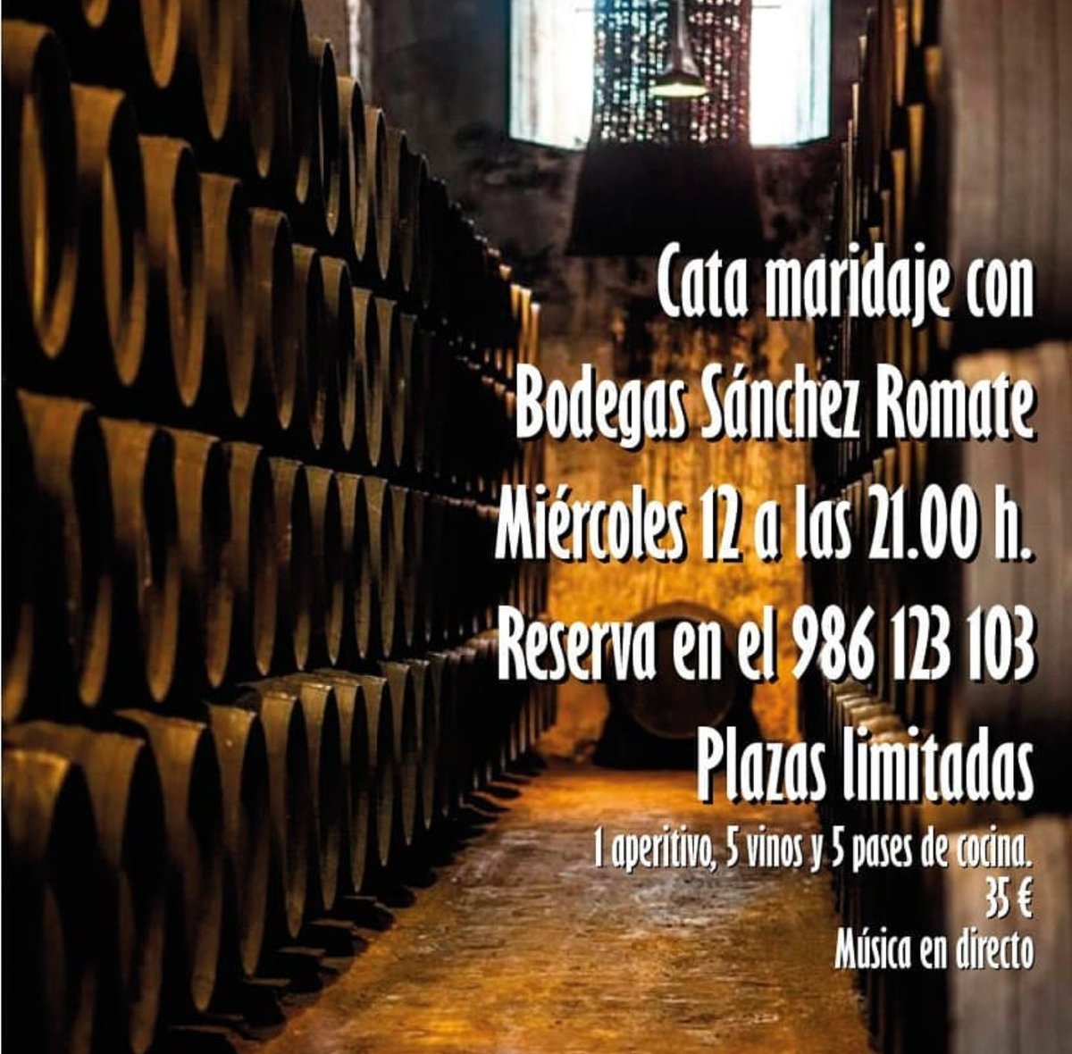 Esta noche haremos una cata "diferente". Todavía hay plazas libres.