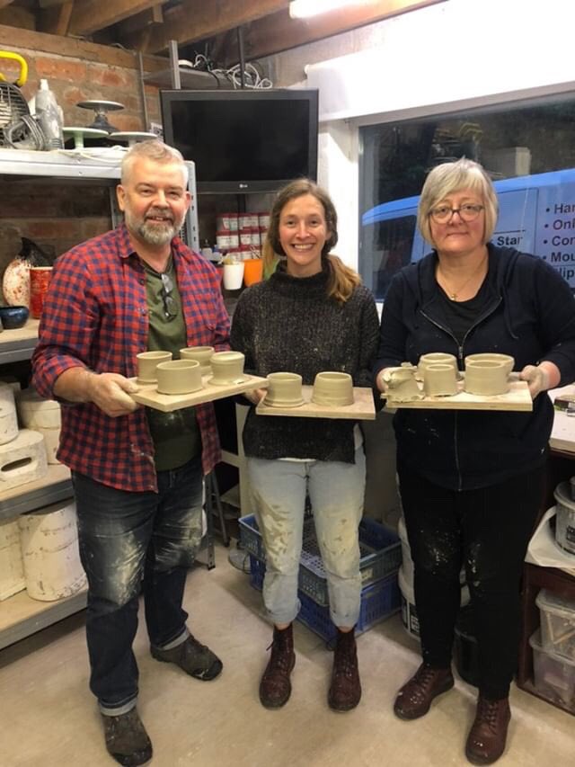 ejcorlett3's tweet photo. I along with some ace friends, @fluffydel1 &amp; the wonderful Garry, attended one of @Black_Star_UK fab throwing lessons in their new studio! 
fantastic! 
Not only do they create beaut  pieces of ceramics but also teach their mad skills! 
Check them out! They’re ace 😁 https://t.co/s8NLpdcGXq