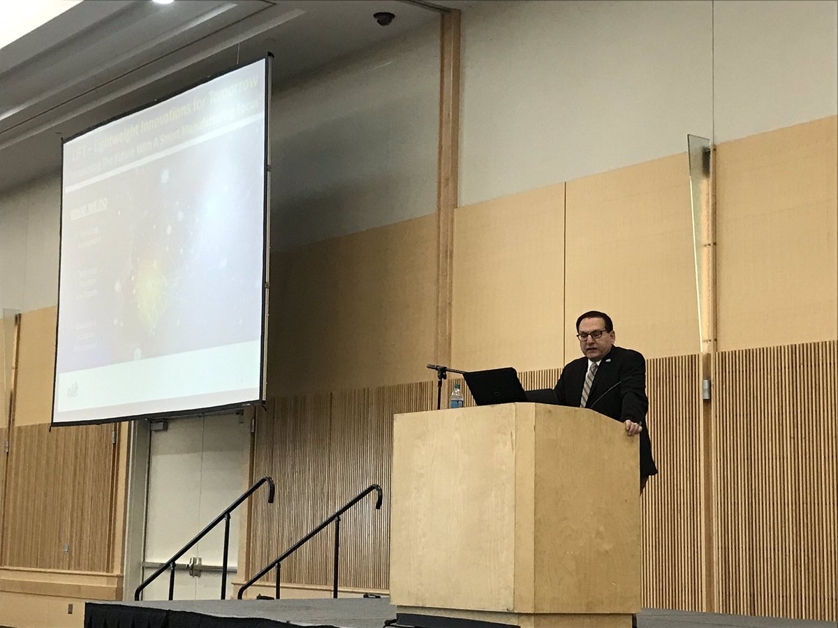 NewsfromLIFT's tweet photo. Our Senior Technical Advisor Alan Taub got to give the keynote at breakfast during #NAMRC 47 this morning providing his insights on #advanced #manufacturing and #lightweighting. @SME_MFG https://t.co/Oo9TrIFPVX