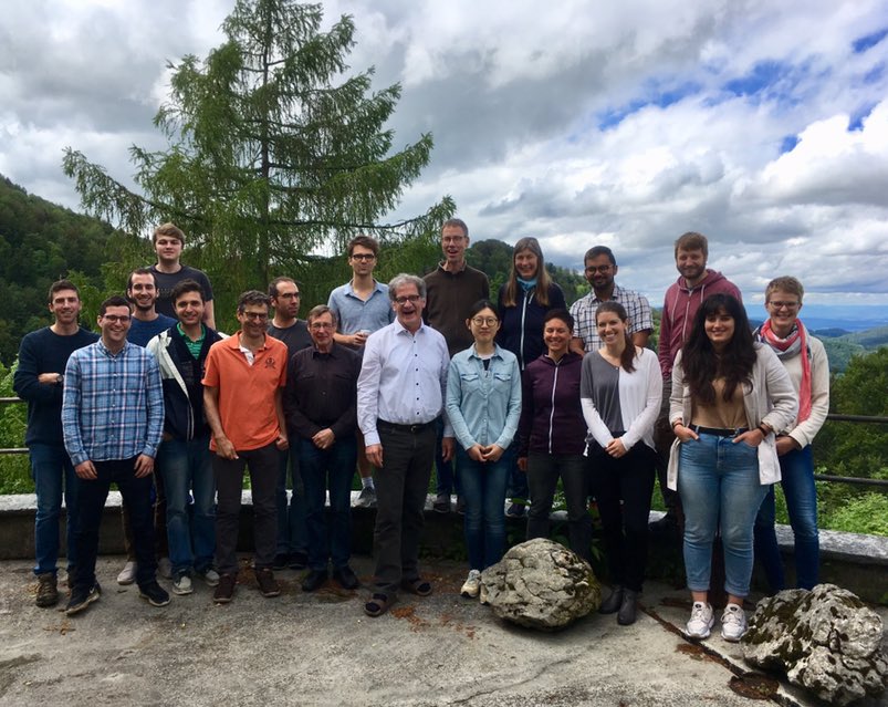 Atmospheric Chemistry Group photo at the retreat in semi-sunny Basel Landschaft with @MarkusAmmann63 @Gabriel072015 @nadineborduas @jing_dou_nju #ACETH19