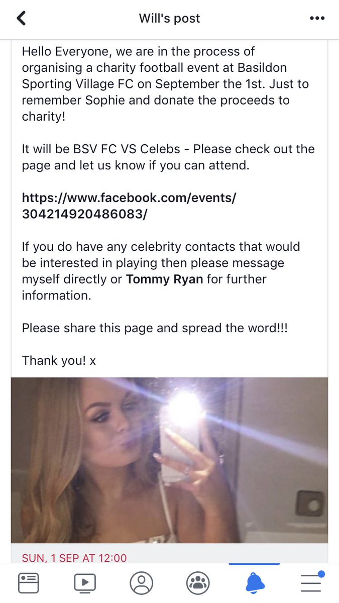 ellemuller's tweet photo. PLEASE SHARE! We are hosting a charity football match and are looking for celebs to help to raise money for @MindCharity in memory of our lovely Sophie.💙

@OliviaDBuck @tommy_mallet @MissGeorgiakx @oliviajade_att @JamesBennewith @P_Wicks01 

#MentalHealthAwarenessWeek https://t.co/4LnlWdF5nL