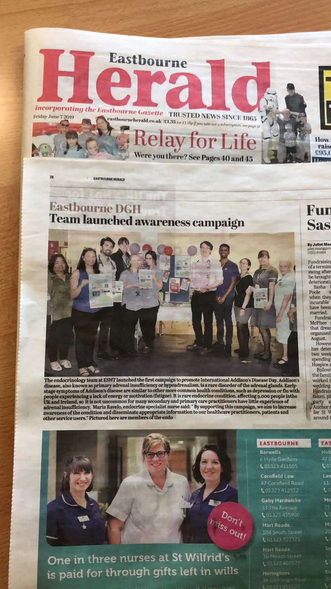 AldonsChua's tweet photo. Our Addison’s Awareness Campaign got published in our local newspaper. Thank you team for the support. 😉
#ESHTEndocrineteam #Addisonsday 
@ESHTNHS @Iwantpotato1 @AddisonsUK https://t.co/BM2YTTkdac