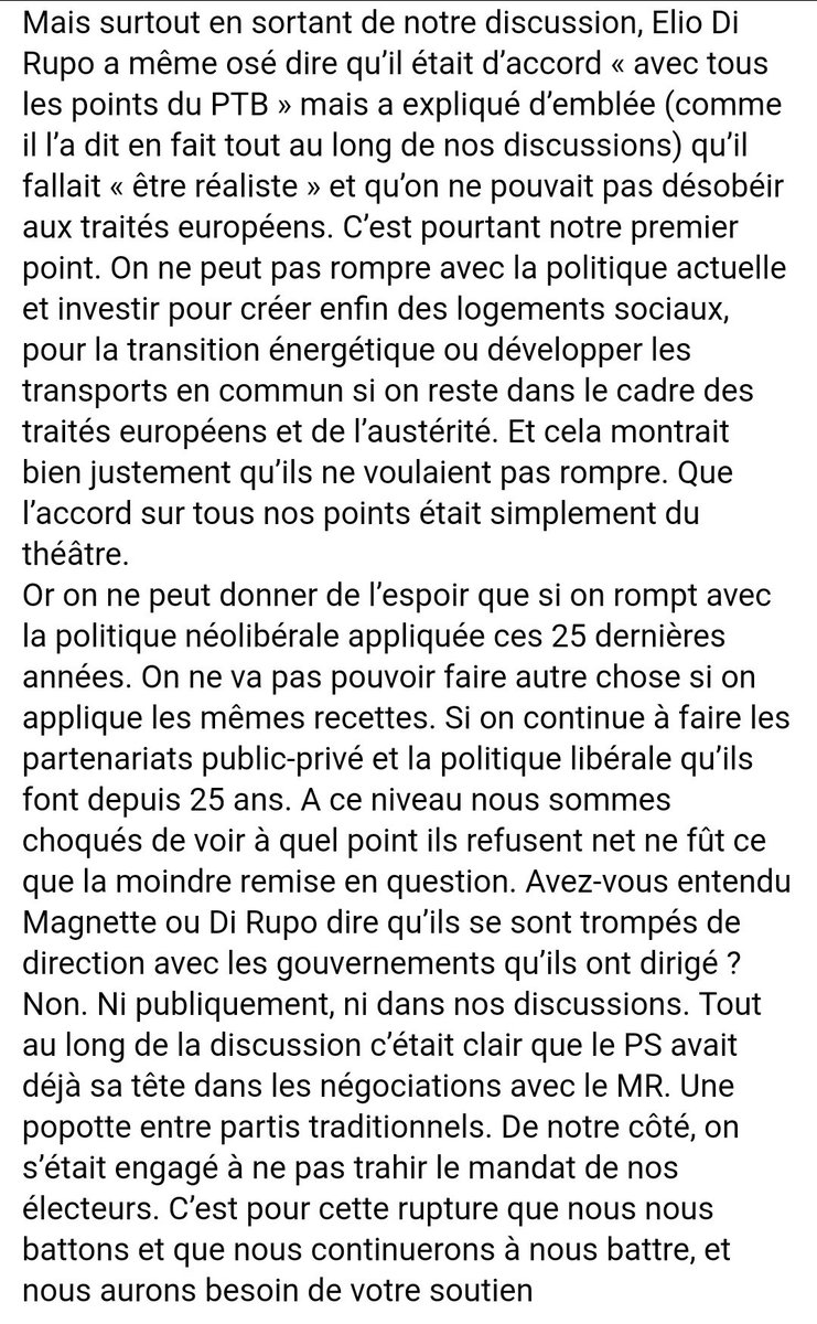 XpressBE's tweet image. Vu la déferlante anti #PTB, un rappel : le "modèle portugais" nécessite une désobéissance face à l'Europe. (ladepeche.fr/amp/article/20…)
Or, à en croire @RaoulHedebouw ⬇️, #DiRupo a été très clair : pas question de désobéir à l'Europe.
Et Raoul a renversé la table.
#PSbe #WalGov