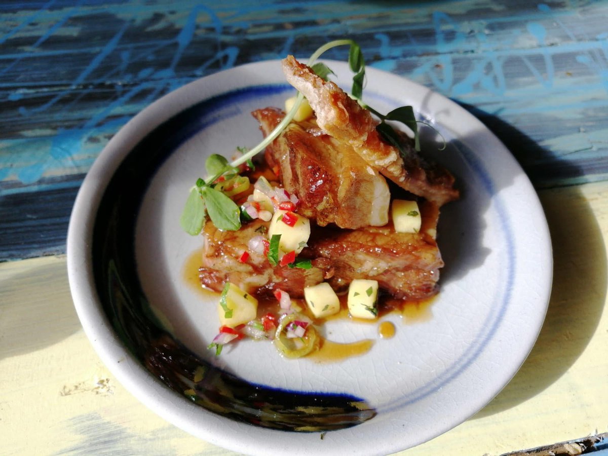 This week's specials:

Sweet and sour pork belly with homemade sweet &amp; sour sauce, crackling, roasted sesame &amp; wasabi.

Warm mushroom salad with spinach, mustard dressing, blue cheese &amp; roasted pine nuts.

Get booked in for 50% off food every Wednesday. ochojq.com/reservations 🍽