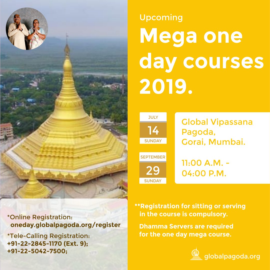VipassanaOrg's tweet photo. https://t.co/fLNkclO1Rs
#Buddha #Dhamma #Sangha #Vipassana #Meditation #SayagyiUBaKhin #SNGoenka #1-day #megacourse https://t.co/sZjIs3Z1lM