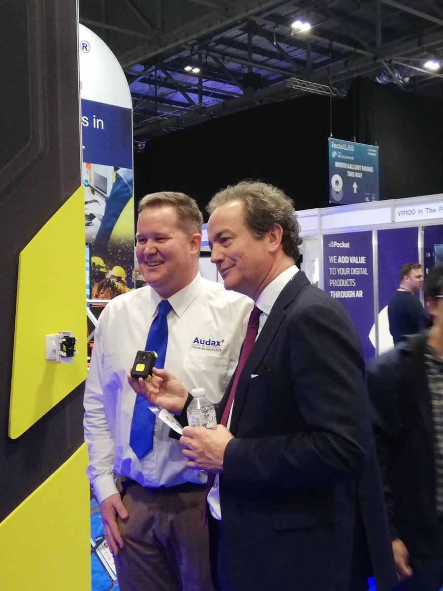 audaxsolutions's tweet photo. Delighted to welcome the RT.Hon Nick Hurd MP, Minister of State for Policing and the Fire Service to our stand MCT400. 
#BioAX is the future. 
@cathypouret @H2020SME @EUHomeAffairs @MCTSeries @AnywhereWi_Fi https://t.co/OtjdZvR4iB