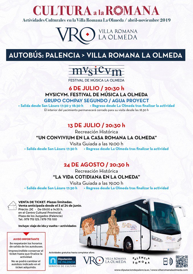 Os recordamos que hasta el 24 de junio tienes para Reservar el bus para La Olmeda en el Centro Cultural Provincial #CulturaALaRomana facebook.com/notes/palencia…
