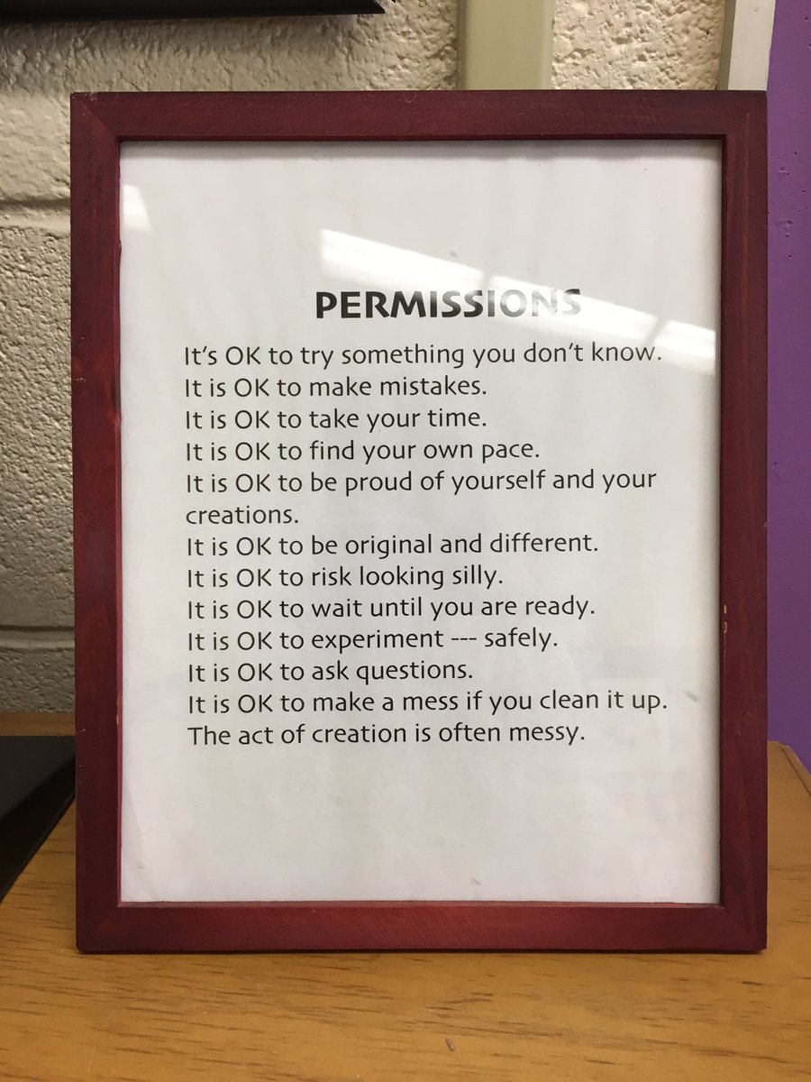 kbaumannart's tweet photo. I’ve had this message for my students in my art room for almost 25 years. Still holds true. https://t.co/TmIEiZ3YhG