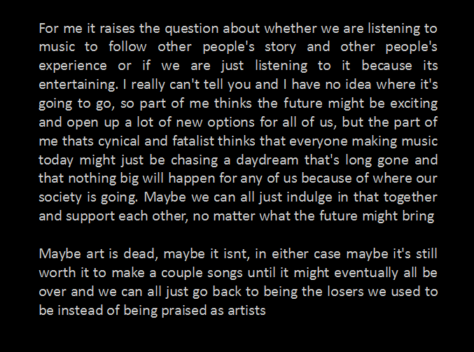 nuphory's tweet image. so here is why i want to quit making music

i spend a lot of time thinking about this and have a hard time convincing myself to keep going

i also wanna open up a public conversation about this, what do you think, is making music dead or do we have some time left