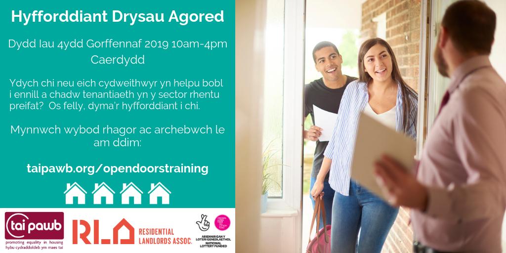 OpenDoorsTP's tweet photo. Os ydych chi neu eich cydweithwyr yn helpu pobl i ennill neu gadw tenantiaeth yn y sector rhentu preifat, yna mae’r hyfforddiant hwn gan @OpenDoors yn addas i chi! Rhagor o wybodaeth a chyfle i archebu lle yma https://t.co/H4anoktAQs https://t.co/G5OxwVAYwQ