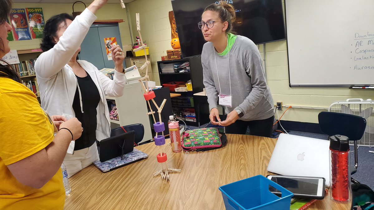 melthornhill's tweet photo. How tall can you go? Tower team building this morning with #kcsvanguard cohort 6. #kcslearning2020 https://t.co/q7656uVCoX