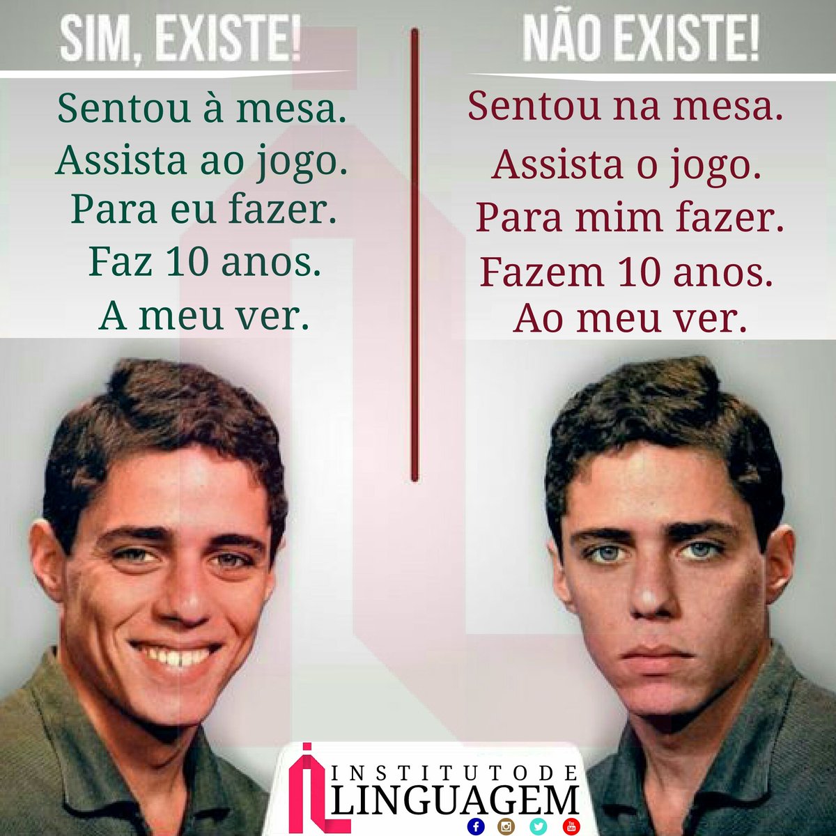 InstDeLinguagem's tweet photo. Instituto de Linguagem | #Expressões que #existem e que não existem.
@InstDeLinguagem
#InstitutoDeLinguagem #ProfJulimarMelo #gramática #linguagem #língua #línguaportuguesa #português #ficaadica #sisu #enem #cespe #cebraspe #fcc #fgv #ficaadica #ensino #EliteCon #concursopúblico https://t.co/CTZV5peD9D