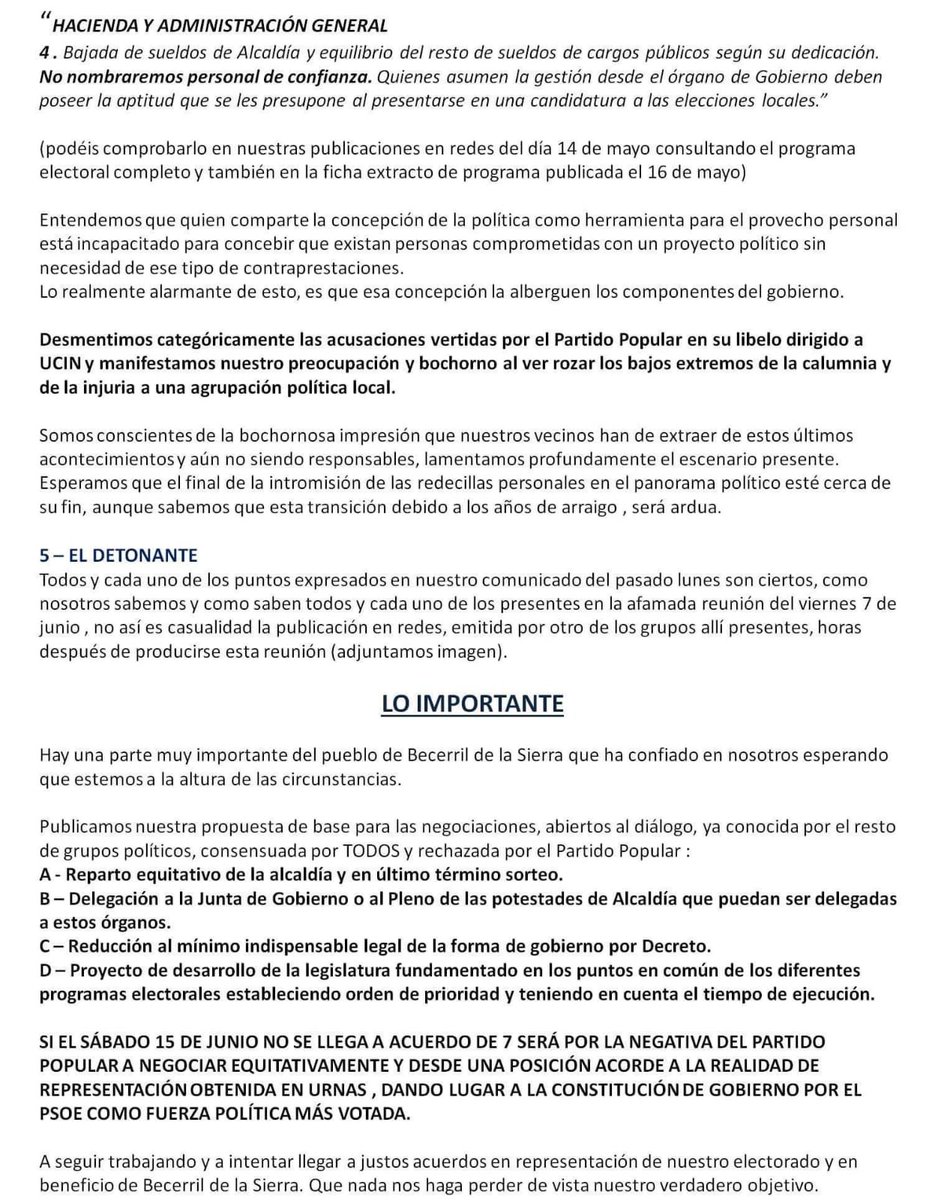 ucinbecerril's tweet photo. Desmentimos categóricamente las acusaciones vertidas por el Partido Popular en su libelo dirigido a UCIN y manifestamos nuestro preocupación y bochorno al ver rozar los bajos extremos de la calumnia y de la injuria a una agrupación política local.@ucinbecerril #PorYParaBecerril https://t.co/jt4qRCBGsS