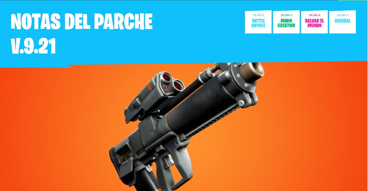 GamesRaad's tweet photo. Notas del Parche V9.21: Nuevo Lanza Granadas de Proximidad, Nuevo MTL Zombie y mucho mas.

https://t.co/gOd6hLJkNd

@ayudas_fortnite @FortniteEspRT @Fortnite_FA_ #Fortnite #Youtube 
 #PlayStation4 #FortniteGame #FortniteSeason9 #FortniteWorldCup #FelizMiercoles #ParcheV921 https://t.co/dYEg9zYPp0