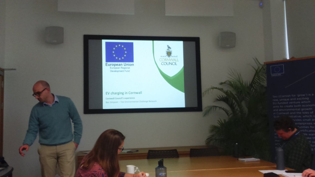 V2gUK's tweet photo. I've just come out of a most interesting @tevicornwall seminar on the "Optimization of #Cornwall's #EV (Re)charging Network.

"Tevi (#Cornish for 'grow') is a new, unique &amp; exciting #EU funded venture.

#BrexitShambles https://t.co/HHlF1WOK4l