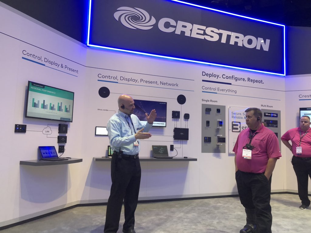 CTIAV's tweet photo. Starting off our first full day on the floor with @Crestron ... oh, and it is Pink Wednesday, of course! #infocomm2019 #onwednesdayswewearpink #ctirocks #avtweeps https://t.co/4QBHXniWob