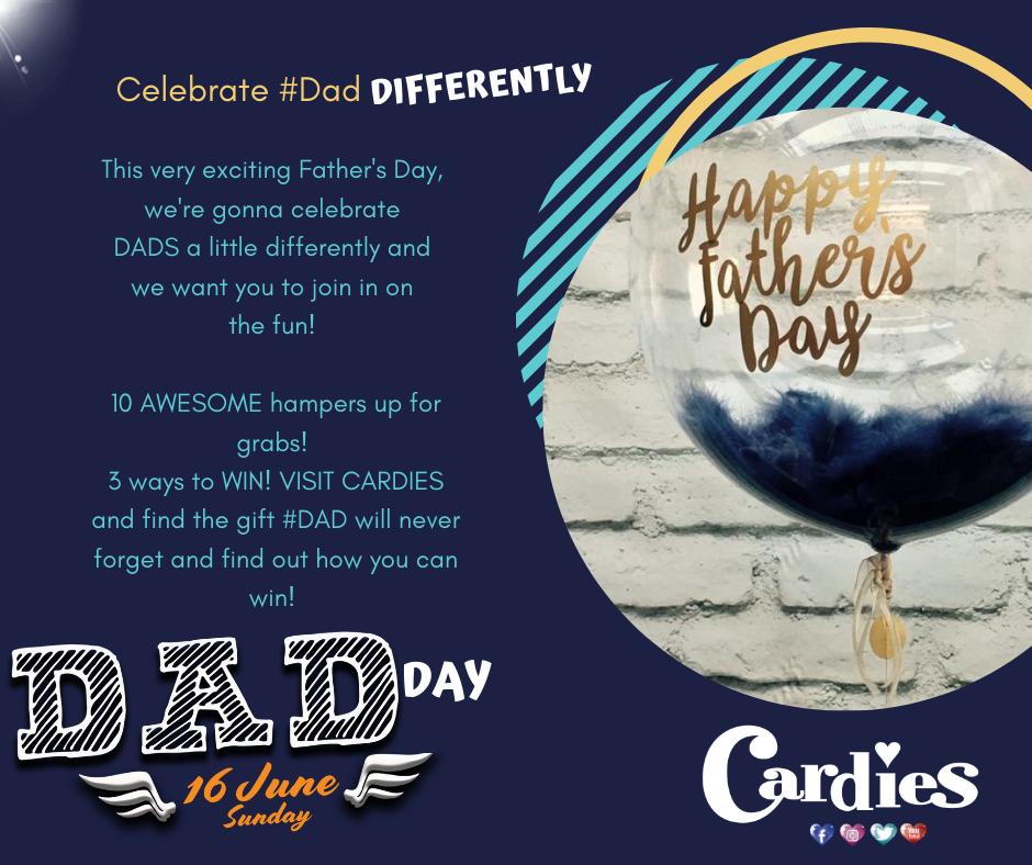 BedfordCentre's tweet photo. DARE to celebrate DAD differently this year with @CardiesSA! Awesome prizes to be won and gifts that DAD will never forget! Visit us in store and find your gift for DAD that’s just that much DIFFERENT! #DifferentDadDay in Cardies.
Father’s Day 7 – 16 June 2019 https://t.co/ak8Zqbr2pV