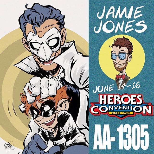 ArtofJamieJones's tweet photo. Heroescon this year is gonna be the best it's ever been for me! I have copies of the Baboon, Kicking Ice, and The Whisper. I'll also be doing lots of sketches. So come say hi and let's talk comics. .
.
#bowtieguy #comic #bowtiepress #makecomics #indiecomics #heroescon #comiccon https://t.co/xafdN5oFpe