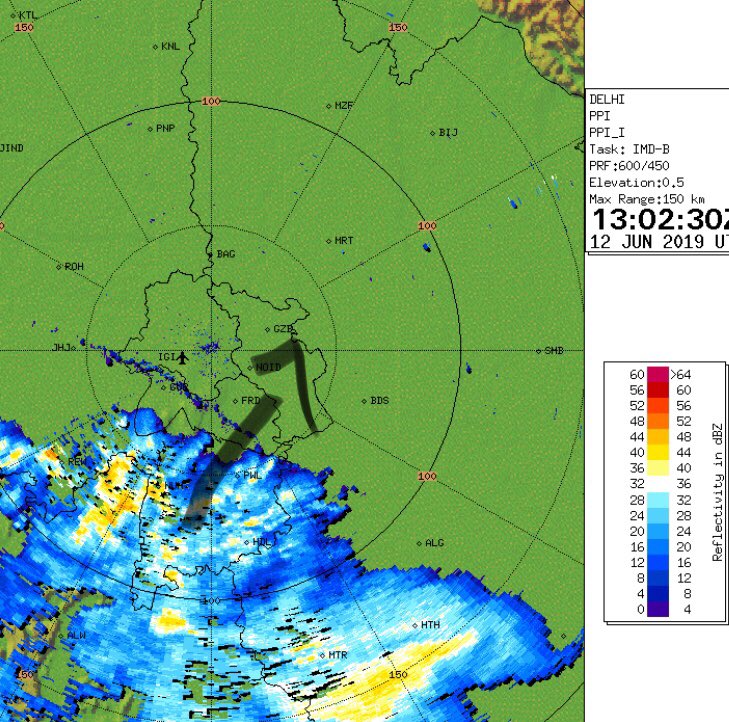 Mpalawat's tweet image. Intense #thundercloud moving forward #Delhi. Heavy #duststorm with #rain and #hail for next two hours. @SkymetWeather