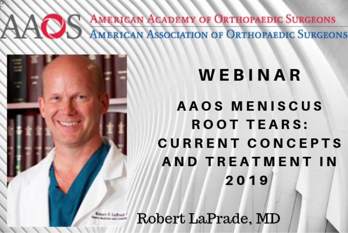 thekneedoc's tweet photo. Don't miss this free @AAOSmembers Benefit on #MeniscusRootTears - Current Concepts and Treatment in 2019 https://t.co/rSrzIMBh6E https://t.co/nVrLKaFG2n