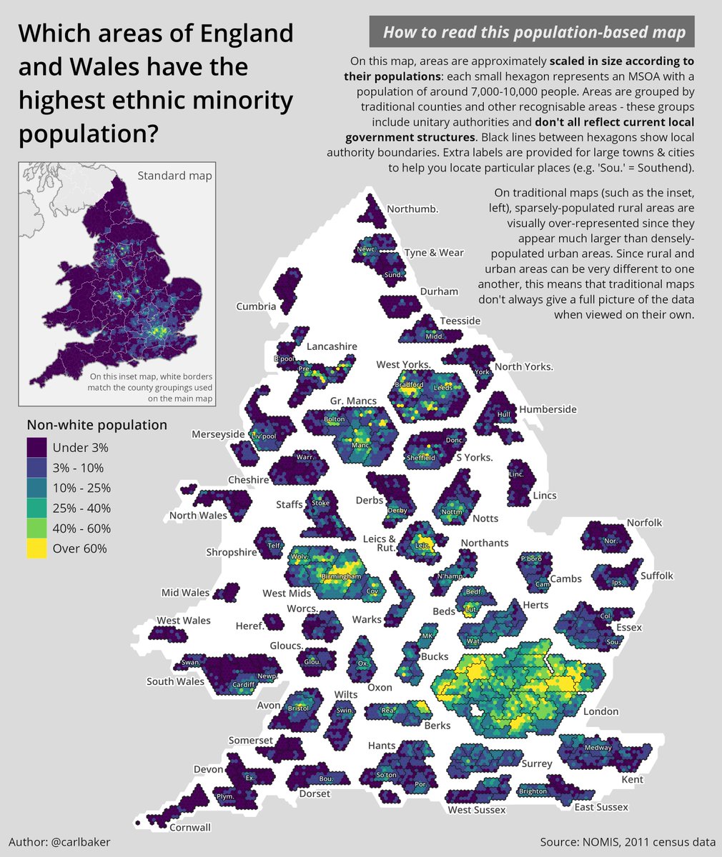 Ethnicity in England & Wales - population-based map